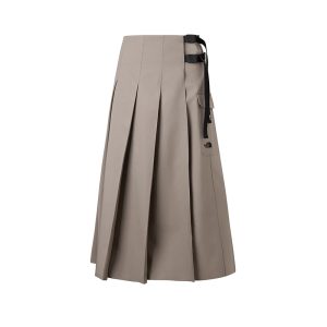 W PLEATED WRAP SKIRT